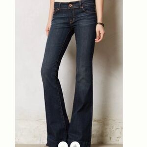 J Brand Love Story Flare Jeans Size 28 Dark Wash Low Rise Stretch Denim